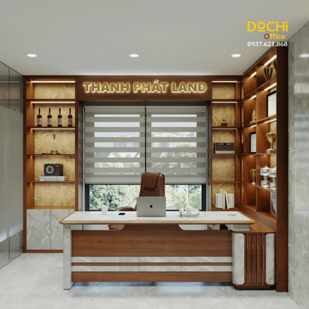Thiết kế bàn giám đốc thanh lịch và vững chắc