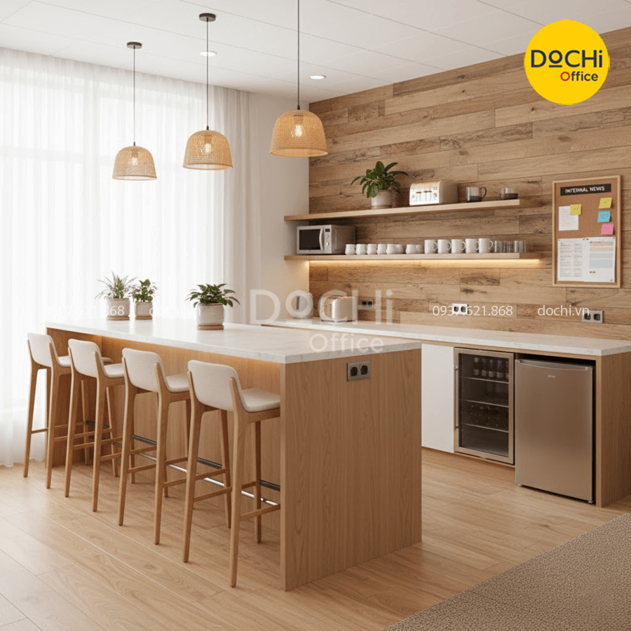 Mẫu thiết kế nội thất khu vực Pantry của văn phòng