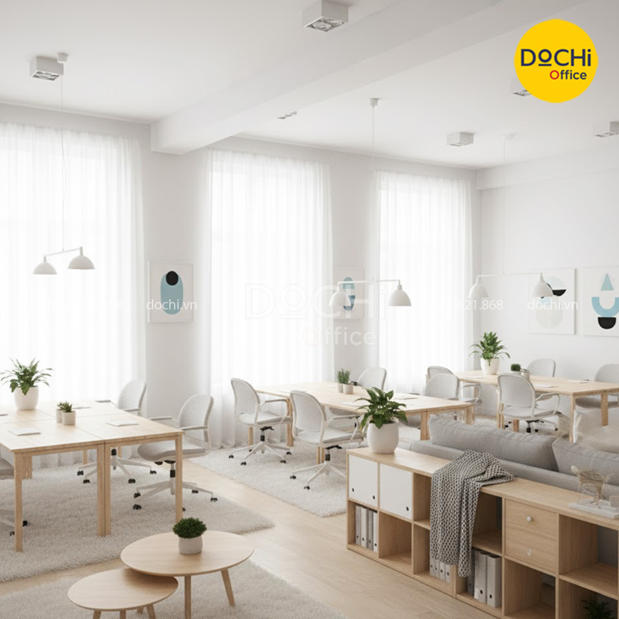 Mẫu thiết kế nội thất văn phòng phong cách Scandinavian