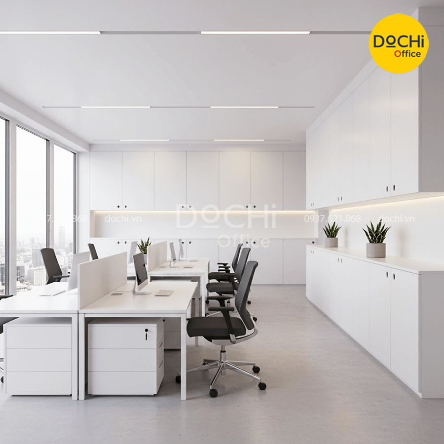 Mẫu thiết kế nội thất văn phòng phong cách tối giản