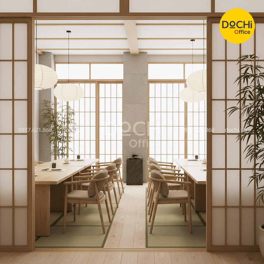 Mẫu thiết kế nội thất văn phòng phong cách Nhật Bản