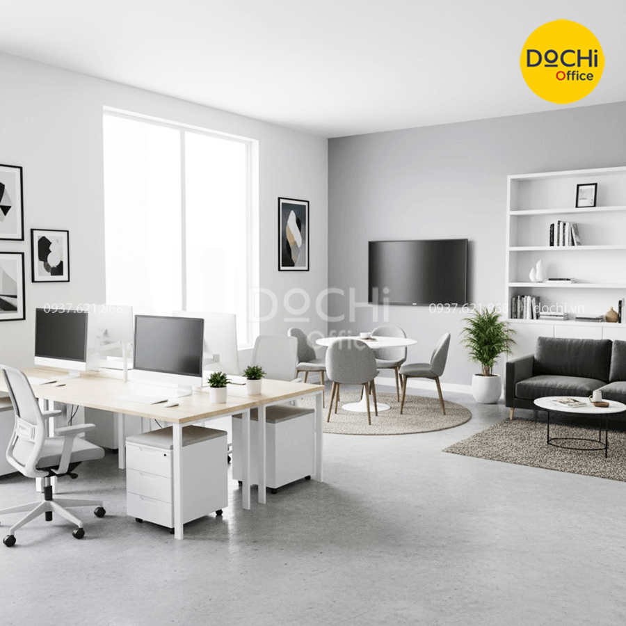 Thiết kế nội thất văn phòng nhỏ theo hướng mở, tối ưu ánh sáng tự nhiên