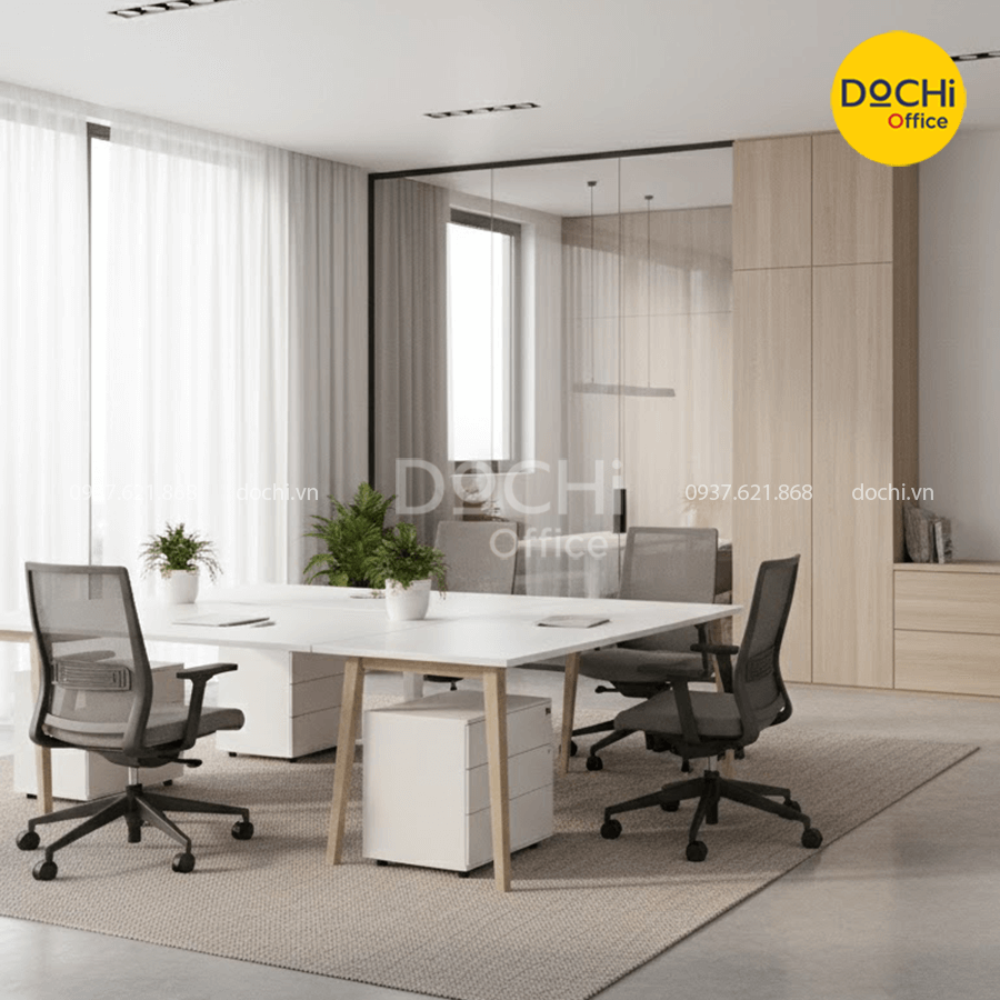 Nội thất văn phòng nhỏ tối giản, tiết kiệm