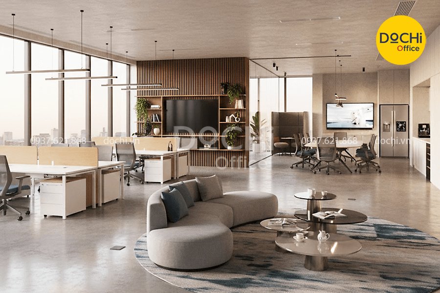 Bố trí nội thất cho văn phòng 200m2