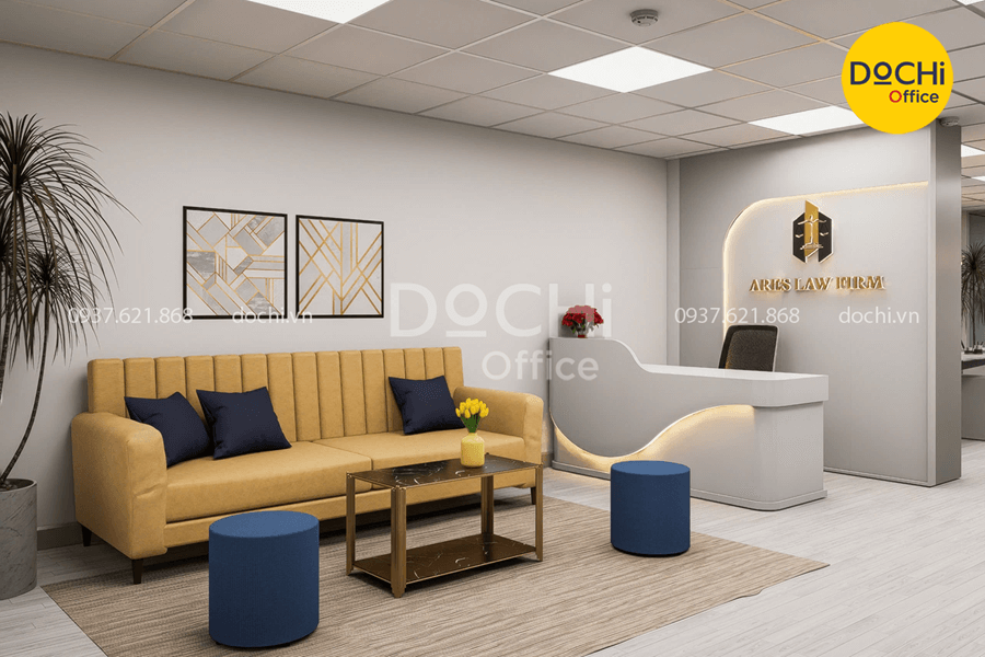 Thiết kế khu vực tiếp tân cho văn phòng 80m2