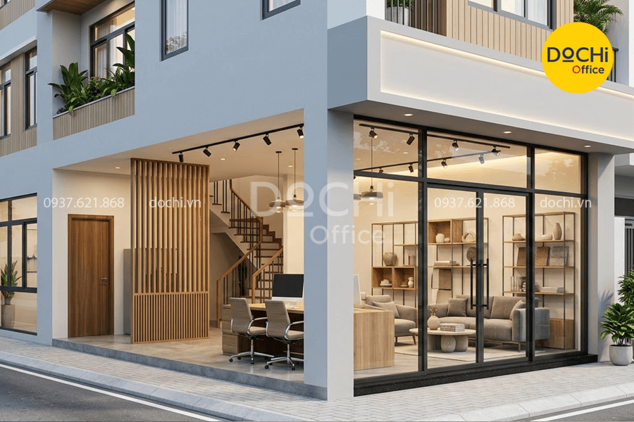 Mẫu thiết kế nhà có tầng trệt là văn phòng kinh doanh
