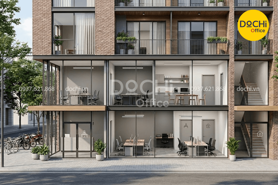 Mẫu thiết kế nhà ở kết hợp văn phòng cho thuê