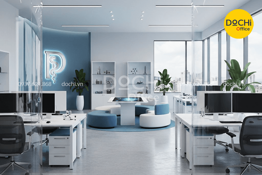 Mẫu thiết kế nội thất văn phòng công ty dược hiện đại