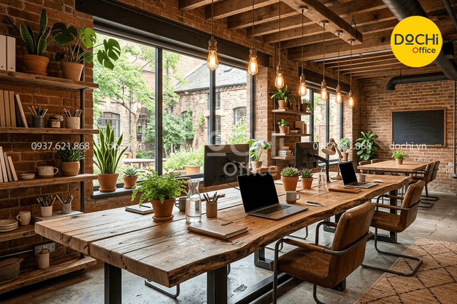 Phong cách thiết kế văn phòng Rustic