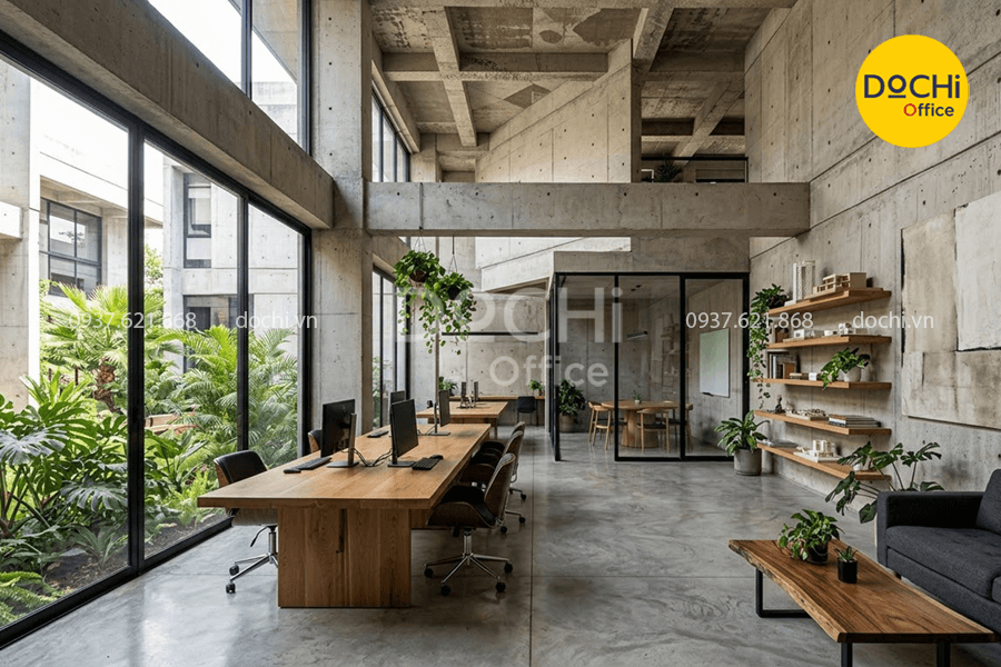 Phong cách thiết kế văn phòng Brutalism