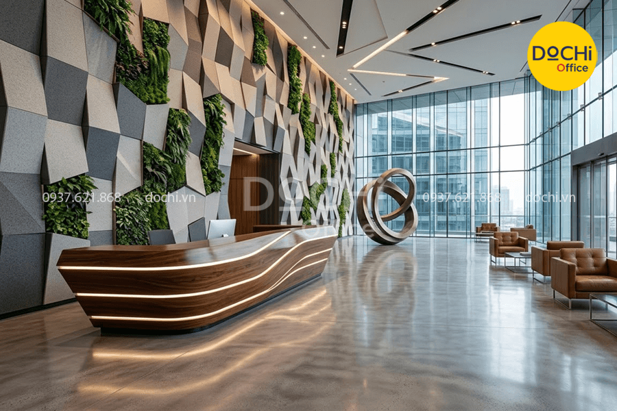Tổng hợp các mẫu thiết kế sảnh văn phòng chuyên nghiệp cho công ty