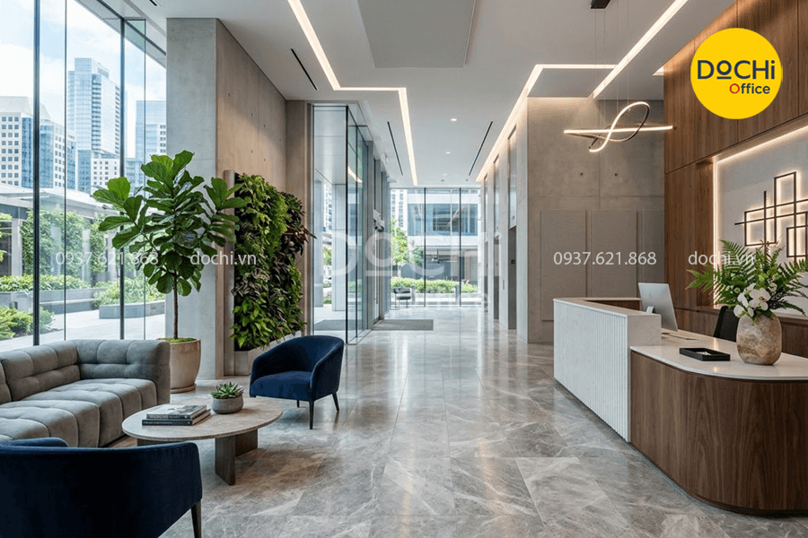 Tổng hợp các mẫu thiết kế sảnh văn phòng chuyên nghiệp cho công ty