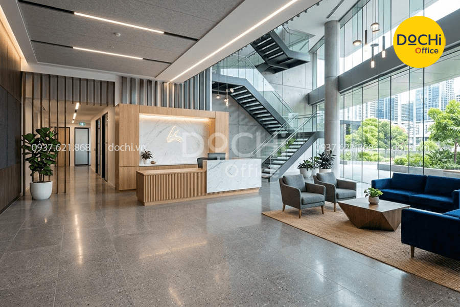 17+ Mẫu thiết kế sảnh văn phòng công ty hiện đại, chuyên nghiệp