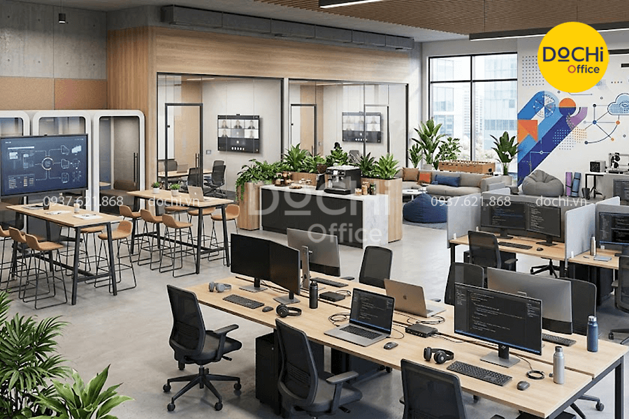 Xu hướng thiết kế nội thất văn phòng công ty công nghệ