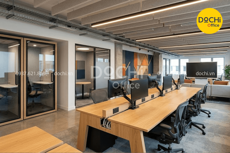 Thiết kế văn phòng hiện đại, ứng dụng nội thất thông minh