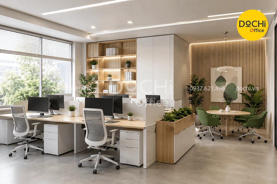 Mẫu thiết kế nội thất văn phòng 30m2 đẹp, tối ưu công năng
