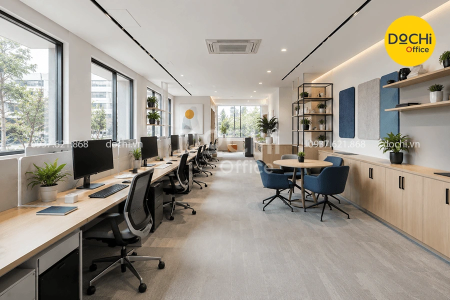 Mẫu nội thất văn phòng 30m2 không gian mở